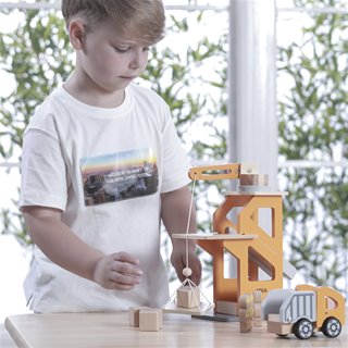 Viga Toys® Houten Kraan met Kiepwagen